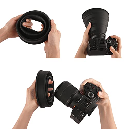 YC Onion Universal Lens Hood, Anti-Glare, Silica Gel Anti-Reflection Lens Hood,Fits Most of Lenses,72-112mm, Holds Most of Circular Filters